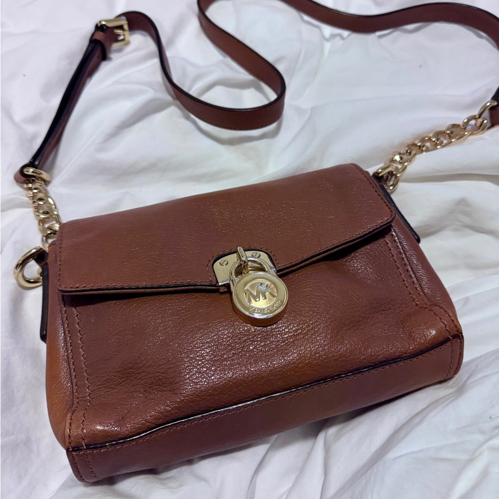 Michael Kors brown leather crossbody